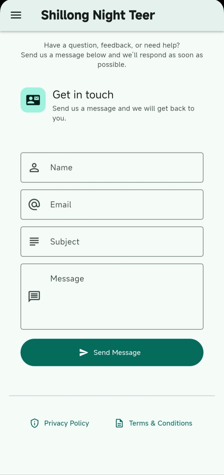 Shillong night teer contact